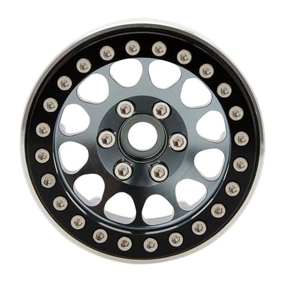 MEUS RACING 1.9 Beadlock Wheels Rims Deep-Dish Wheel for Axial SCX10 Traxxas TRX4 Vanquish VS4-10 Redcat Gen8 1/10 RC Crawler Upgrades (Style A, Titanium) - color: Style A, Titanium