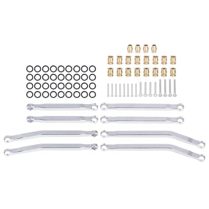 Aluminum Skid Link Rods for Axial SCX30 Jeep Wrangler and Ford Bronco 1/30 RC Car Upgrade Parts, 8 Piece Set (Sliver) - color: Sliver