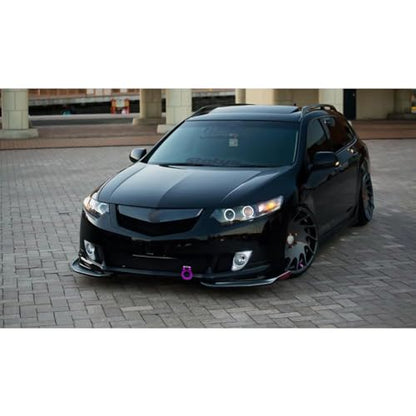 x xotic tech 2pcs JDM Track Racing Style Bumper Trailer Tow Hook Ring Decoration Sticker Universal Fit All Car Truck SUV, Red + Purple - color: Red+Purple