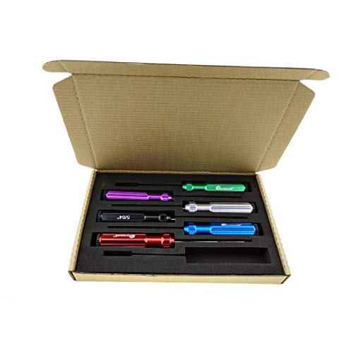 Huwaimi 6 Color Hex Wrencher Hex screwdriver for RC CAR,HELICOPTER,Remote Control Car/airplane,0.05IN-1/16IN-3/32IN-5/64IN-1.5MM-2.5MM-3.0MM(New Upgrade) (6 color HSS)
