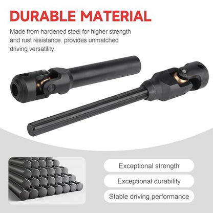 2pcs Hobbyfire 1/10 RC Crawler Drive Shafts Steel Universal Joint Driveshaft Heavy Duty for Axial SCX10 II III TRX4 Redcat Gen8 Gen7 Element Upgrades Parts(104-148mm) - style: 104-148mm