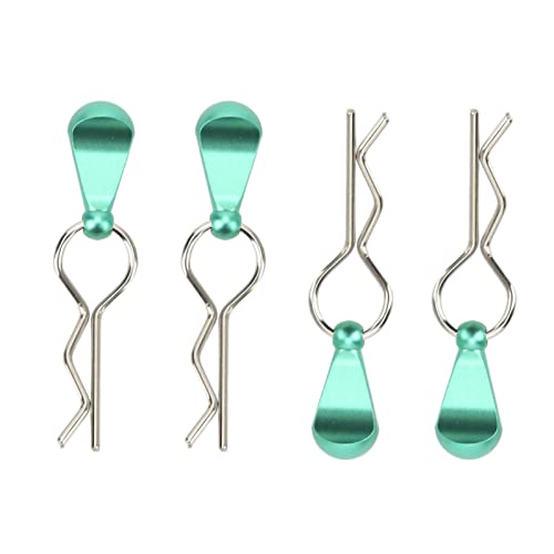 Alomejor 1/10 Body Clips Pull Tabs, RC Car Body Clips Pull Tabs Easy Installation High Strength Metal for 1/8 Remote Control Car (Green)