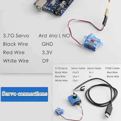 GH-S37D Ultra-Light Micro Servo - Mini Small 3.7g Digital Servo Motor for RC Car Plane Helicopter & Boat for Arduino, Raspberry Pi, Pack of 4