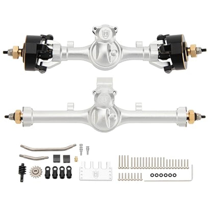 MEUS RACING 5mm ISO V2 SCX24 Axles with 3-Section CVD for Axial 1/24 SCX24 RC Crawler (Silver) - color: Silver