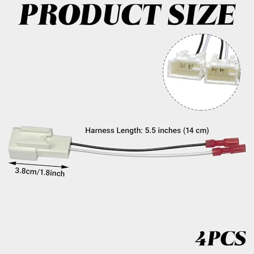 Car Door Speaker Harness Adapter, Audio Bass Speaker Wiring Harness, Stereo Plug Adapter, Subwoofer Wire Modification Cable Conversion Accessories, Compatible with Mitsubishi Subaru (4PCS)