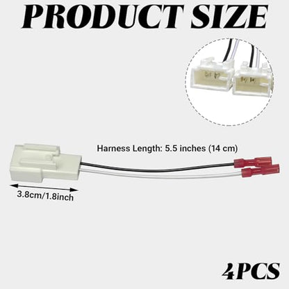 Car Door Speaker Harness Adapter, Audio Bass Speaker Wiring Harness, Stereo Plug Adapter, Subwoofer Wire Modification Cable Conversion Accessories, Compatible with Mitsubishi Subaru (4PCS)