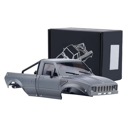 DJX SCX24 Body Shell with Bed Rack for Axial SCX24 C10 Bronco Wrangler Base Camp 1/24 RC Crawler Car (Gray) - color: Gray