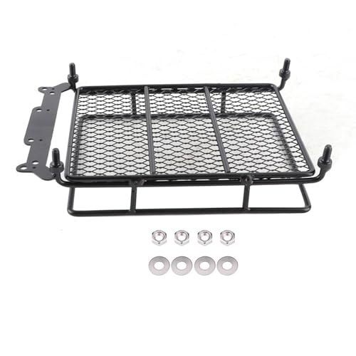 Steel Luggage Tray Roof Rack for 1/10 RC Crawler Car, Durable Metal Roof Rack, Lightweight RC Accessory with Easy Installation, Universal Fit for CC01 CR01 D90 SCX10 Models (M) - style: M