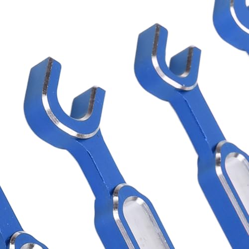 Tyenaza 4Pcs RC Aluminum Alloy Wrench, 3/3.2/3.5/3.7/4/5/5.5/6mm Turnbuckle Nut Ball Joint Remover with Multifunction RC Shock Absorber Plier Repair Tool KitRepair Tool Kit (Blue) - color: Blue