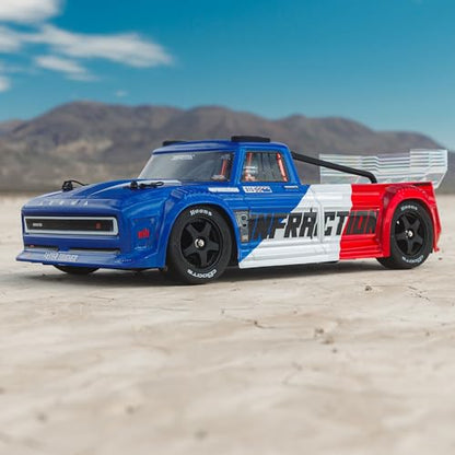 ARRMA RC Truck 1/8 Infraction 223S DSC 4X4 RTR Brushless All-Road Street Bash (Lipo Battery and Charger Not Included), Blue/Red, ARA4315V4T1 - color: Blue/Red