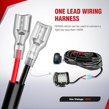 Nilight 20 Inch 420W LED Light Bar Triple Row Flood Spot Combo 42000LM Driving Boat Led Off Road Lights with 12V On/Off 5 Pin Rocker Switch 16AWG Wiring Harness Kit, 2 Years Warranty - color: 20Inch Lights + Wiring Harness