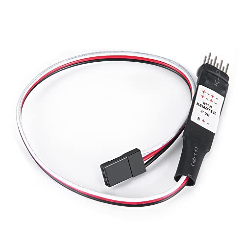 1/24 RC Car Light Control Receiver CH4 Electronic Switch System On/Off for 1:24th Axial SCX24 RC Crawler Car Upgrade Parts (Four Channel) - size: Four Channel