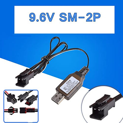 Sm-2P Plug 9.6V Nicd Nimh Battery USB Charger, for Remote Control Car Toys Robot Car Boat Tank