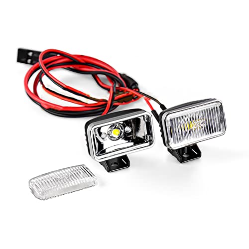 20MM Rectangular Spotlight Retro Simulation Electroplated Reflector Searchlight Headlight for 1:8 1:10 RC Car - color: Pro Transparent Lamp