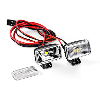 20MM Rectangular Spotlight Retro Simulation Electroplated Reflector Searchlight Headlight for 1:8 1:10 RC Car - color: Pro Transparent Lamp