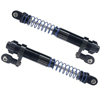 Adjustable Threaded Oil Shock Absorbers 80–100mm with Offset Cap, Aluminum Dampers for 1/10 RC Crawler, 2PCS (Black) - color: Black