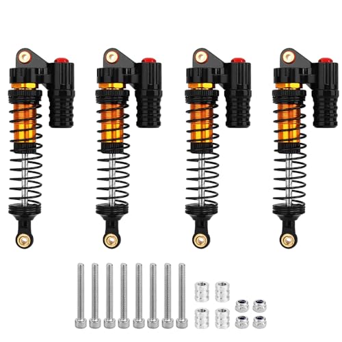 Aluminum Adjustable Piggyback Shock Absorber Oil Damper for Axial SCX10 Capra Wraith TRX4 TRX6 D90 Tamiya CC01 HSP HPI 1/10 RC Crawler Upgrade Parts (black, 100mm) - color: black, size: 100mm