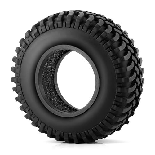RC Tires 1.9inch 4Pcs RC Rubber Wheel Tyre 100mm | With Foam Insert, For 1/10 Axial SCX10 TRX4 D90, RC Crawler Car