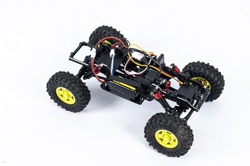 HOBBYPLUS Helidirect 1/18 RC Crawler - CR18P PRO Brushless Juice Up 4x4 RTR w HBW Electronics 2.4GHz 4CH TX 3S Lipo Battery - Remote Control Car 1/18 RC Rock Crawler 4WD Off-Road for Adults - Yellow