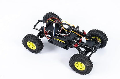 HOBBYPLUS Helidirect 1/18 RC Crawler - CR18P PRO Brushless Juice Up 4x4 RTR w HBW Electronics 2.4GHz 4CH TX 3S Lipo Battery - Remote Control Car 1/18 RC Rock Crawler 4WD Off-Road for Adults - Yellow