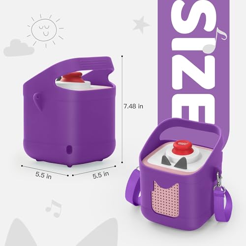 PISOSN Shockproof Carrying Case for Toniebox 2 – Anti-Slip Silicone Cover with Handle for Secure Grip (Purple) - color: Purple