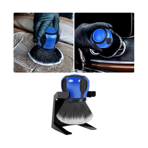 AUCELI Car Detailing Brush, Ultra Soft Auto Interior Dusting Brush with Storage Rack, Car XL Synthetic Brush Cleaning Tool, Universal Covers Large Area Inside or Outside Vehicles(Blue/Style A) - color: Blue/Style A
