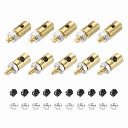 MECCANIXITY Linkage Stoppers Connecting Servo Arm, Push Rod with Nut and Screw for RC Airplane, D4x1.6mm D4x2.5mm 10 Pcs - size: D4x1.6mm; D4x2.5mm