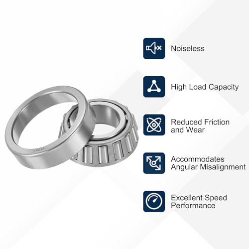 uxcell 15118 15250 Tapered Roller Bearing Cone and Cup Set, 1.1895" Bore x 2.50" OD x 0.8125" Thick, Chrome Steel Taper Bearing Set, ABEC-3 - size: 15118 15250