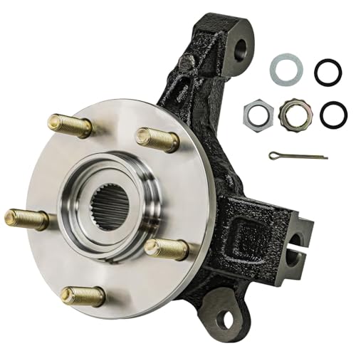 Detroit Axle - Front Left Steering Knuckle and Wheel Hub Bearing CV Axle | Shaft Assembly Replacement for Rear Drum 2007-2011 Dodge Caliber - 2pc Set - size: 2UX47814/Pair