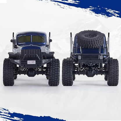 FMS Rochobby 1/10 Atlas Ready Set RC Crawler RC Truck 4X4 with Lighting, 2.4GHz Radio,Ball Bearing, Metal-Gear Full,4 Link Suspension,Rapid Separation Car Body for Adult (Blue) - color: 1/10 Blue