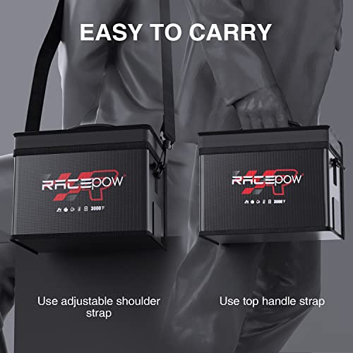 Lipo Battery Safe Bag - Fireproof Explosion-Proof Organizer for Storage, Transportation & Charging - Double Fireproof Zipper Guard (Black)
