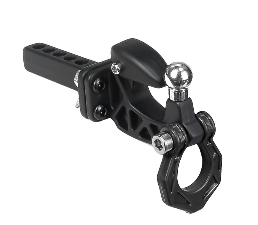 Metal Adjustable RC Trailer Hitch Tow Hook for 1/8 1/10 TRX4 SCX10 KM Tank Crawler Truck Upgrade Part Accessories(Black) - color: Black