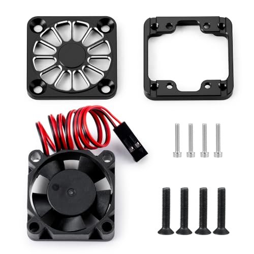 LSG ESC Heat Sink Cooling Fan for Tra-xxas Mini Maxx/Slash 4x4 XRT VXL 3S | Motor Heatsink Cooling Fan Dual Set Compatible with Tra-xxas 1/10 Slash/Stampede/Rustler RC Car Upgrade Parts - color: Black