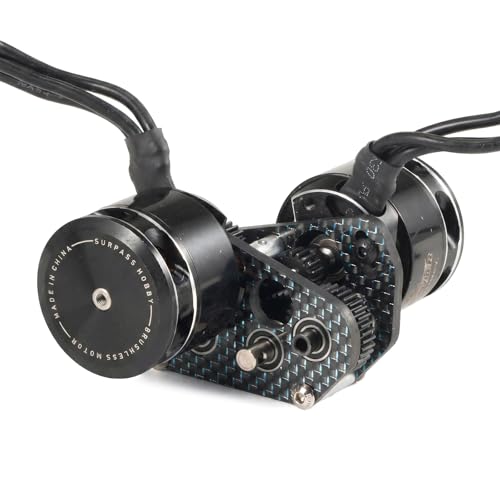 Carbon Offset Dual Motor Transmission 48P DIG Overdrive Gearbox | 3:1 Output Ratio, Ultra-light 59g, Fit for 1/10 Comp Rigs LCG Crawler Chassis