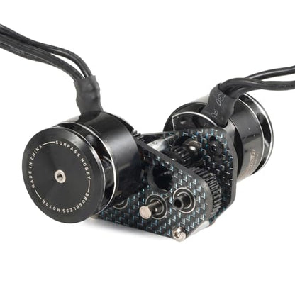Carbon Offset Dual Motor Transmission 48P DIG Overdrive Gearbox | 3:1 Output Ratio, Ultra-light 59g, Fit for 1/10 Comp Rigs LCG Crawler Chassis