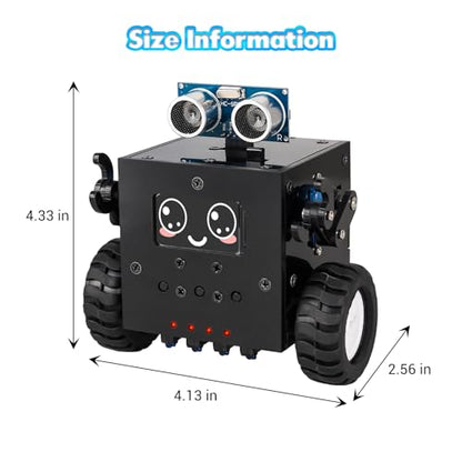 DIY Robot Kit Soldering Project, ICSTATION Robot Car Soldering Practice Kit with Time & Expressions Display STEM Science Kits for Back to School Students Adults Ages 15+ Experiment Education