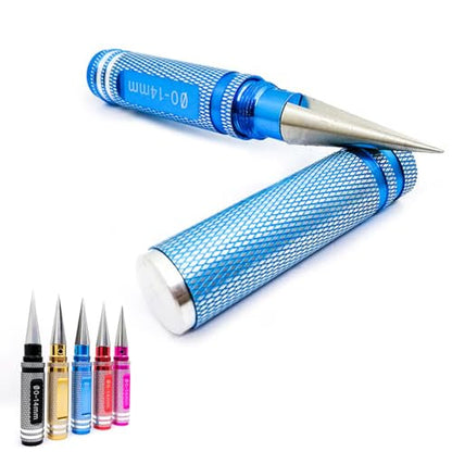 Multipurpose Manual Hole Punch, Steel Metal 0-14mm Hole Puncher Reamer for RC Body Shell Drills Tool,0-14mm RC Body Reamer Hole Puncher (Blue) - color: Blue