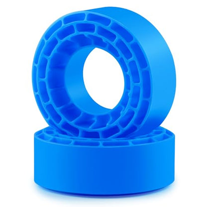 1.3" Silicone Rubber Insert Foam fit for 68-72mm*24-27mm 1.3" Tires, Ultra Soft Blue Silicone Rubber Liner for TRX4M SCX24 1/18 1/24 Crawler Tire, Replacement of Sponge Foams 4pcs (Blue)