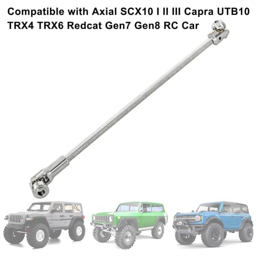 LRFHL 1/10 Crawler Driveshaft Stainless Steel, 68-229mm, Silver | SCX10 Drive Shaft for 1/10 RC Crawler LCG Rigs Sportys Scalers Capra SCX10 Pro - color: Silver