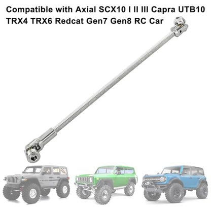 LRFHL 1/10 Crawler Driveshaft Stainless Steel, 68-229mm, Silver | SCX10 Drive Shaft for 1/10 RC Crawler LCG Rigs Sportys Scalers Capra SCX10 Pro - color: Silver