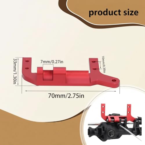 RC Car Axle Servo Mount Stand, CNC Aluminum SOA 4-Link Suspension Servo Mount, Compatible with Traxxas TRX4 1/10 RC Crawler Car, Non-Destructive Axle Servo Conversion Upgrade - color: Red