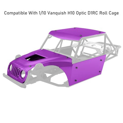 Aluminum Body Panels Kit for Vanquish H10 Optic Sparco H10 Optic Yokohama RTR 1/10 RC Crawler Upgrade Parts (Purple) - color: Purple