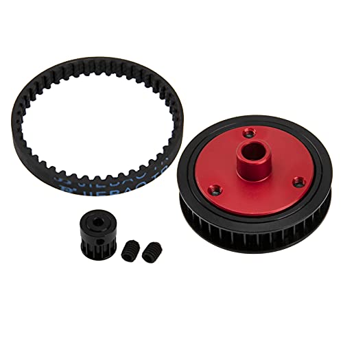 ShareGoo RC Car 3.2mm Belt Drive Transmission Gear System Upgrade Part Compatible with Axial SCX10 SCX10-II 90046 1/10 RC Crawler Car (Black) - color: Black