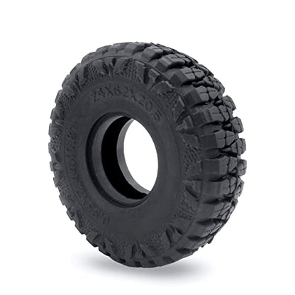 MOHERO 4PCS 1.0" Mud Grappler Rubber Tyre 1.0 Wheel Tires 62 * 22MM for Axial SCX24 90081 AXI00001 002 004 005 006 RC Crawler Car (B Style) - color: B Style
