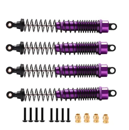 Alloy Shock Absorber Damper 130mm Adjustable for RC Car 1/10 Crawler Truck HPI HSP Losi Axial Tamiya Redcat Upgrade Part 4pcs/Set(Purple) - color: purple