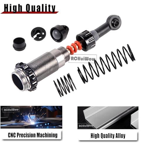 RC Big Bore Shocks Absorber Upgrades Part for 1/10 Slash Stampede Rustler Bandit VXL 4X4 2WD,Aluminum Front Rear 4PCS Shocks Hops Up,Titanium - color: Titanium(4pcs)