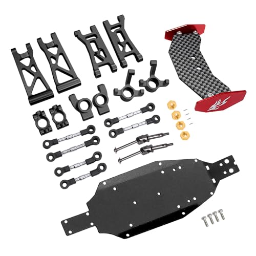 RC Suspension Arm Kit for Losi Micro-B RC 2WD Buggy RTR RC Aluminum Alloy Front Rear Swing Arms Steering Cups C-Seats CVD Shaft Connecting Rods (Black Suspension Arm Set 10 Pcs) - color: Black Suspension Arm Set 10 Pcs