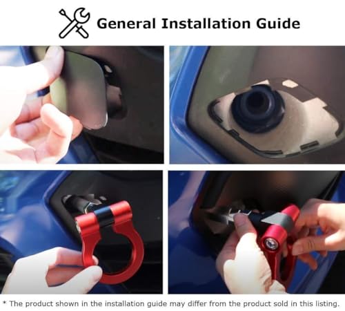 iJDMTOY Sports Red Track Racing Style Tow Hook Ring Compatible with Toyota 2018-up C-HR, 2019-up Corolla Hatchback, Made of Lightweight Aluminum - style: Red Tow Ring