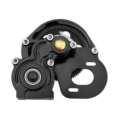 Aluminum Complete Transmission Gearbox for 1/10 Axia SCX10, SCX10 II 90046 90047 RC Crawler Upgrade (Black) - color: Black