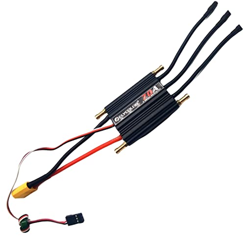 FLYCOLOR 70A Waterproof Brushless ESC Electronic Speed Controller with 5.5V/5A BEC and XT60 3.5mm Banana Head Connector for Model Ship RC Boat